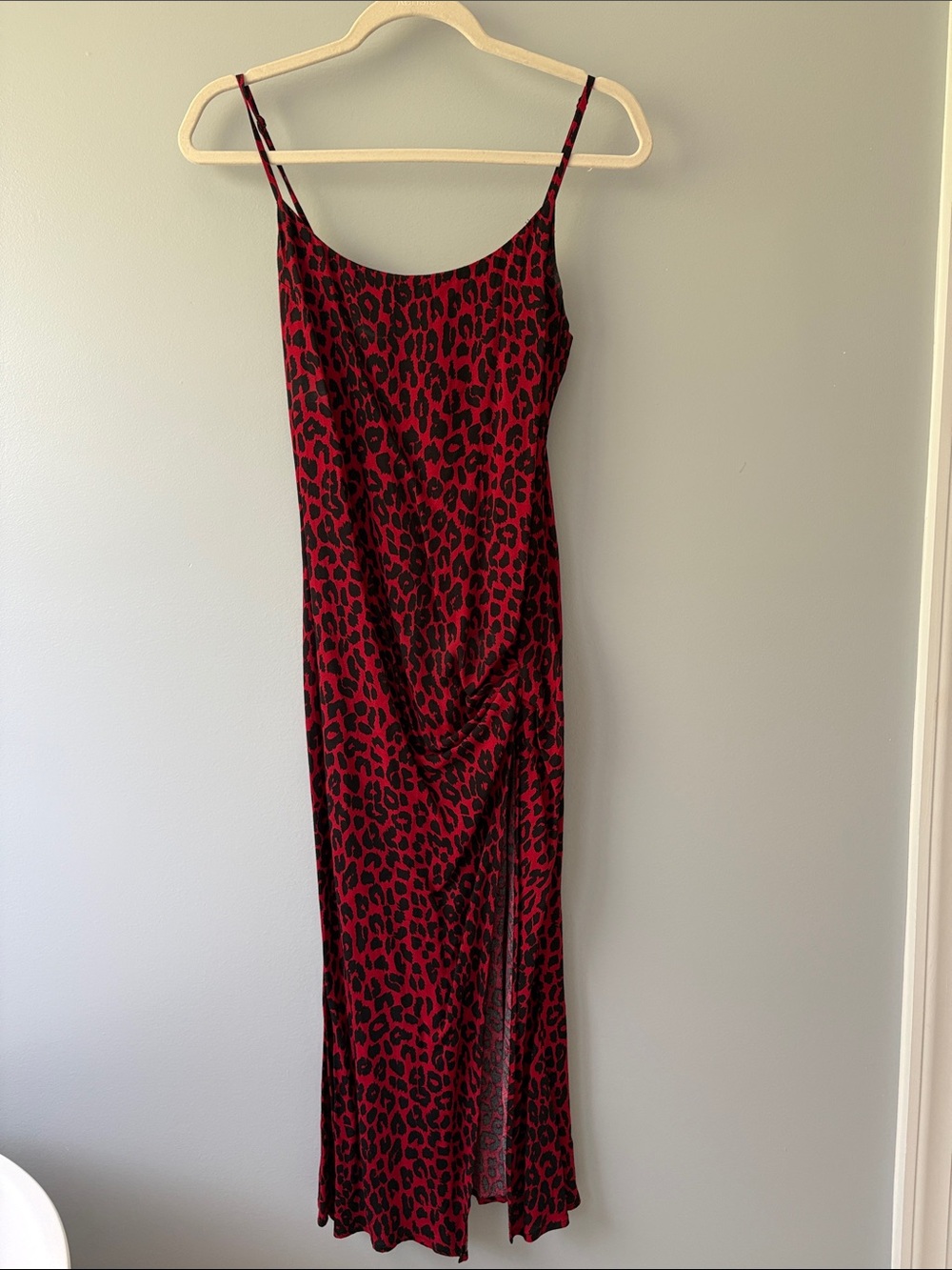 Reformation Animal Printed Slit Dress